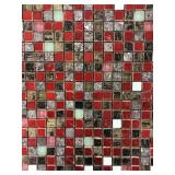 Red Mix Marble Glass Mosaic Tile x66
