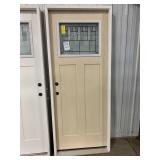 32' RH Patina Leaded Craftsman Ext Door