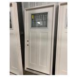 36' RH Patina Leaded Craftsman Ext Door