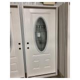 36' RH Patina Leaded Oval Exterior Door