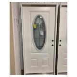 36' LH Patina Leaded Oval Exterior Door