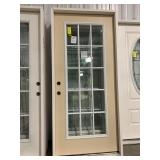 36in x 80in RH wood grain fiberglass 15 lite Door