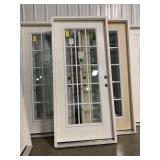 36in x 80in LH wood grain fiberglass 15 lite Door.