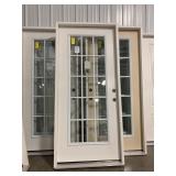 36in x 80in LH wood grain fiberglass 15 lite Door.