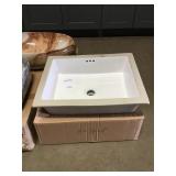 Porcelain undermount sink