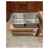 9' Kindred Double Bowl SS Kitchen Sink. DISPLAY