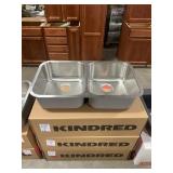 8' Kindred Double Bowl SS Kitchen Sink. DISPLAY