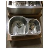 32in undermount 60/40 double bowl kitchen sink