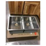 33in undermount double bowl sink