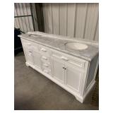 72' White Double Bowl Vanity w/ Top