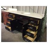 60' Dark Brown Single Bowl Vanity with Top