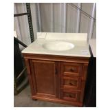31' Cherry-Red Single Bowl Vanity w/ Top