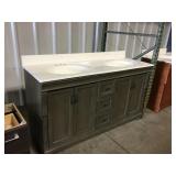 61' Dark Gray Double Bowl Vanity with Top