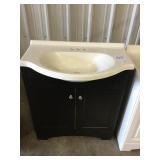 30' Black Single Bowl Vanity w/ Top