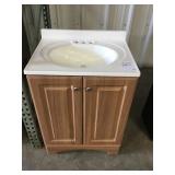 24' Light Brown Single Bowl Vanity w/ Top