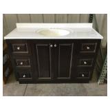 48' Brown Single Bowl Vanity w/ Top