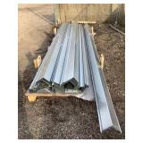 Pallet of galvanized steel roofing accessories