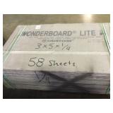 3ft x 5ft 1/4in cement board x 58