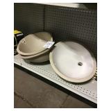 Undermount porcelain sinks x3
