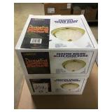 11in frosted melon glass flush dome x2