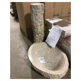Heavy Granite 2 Piece Bird Bath