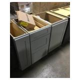 3 Pc Blue/Gray Cabinet Set