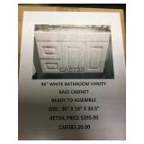 36in White Bathroom Vanity Base Cabinet