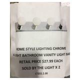 Four Light Vanity Light Bar x2