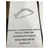 Invisia Grab Bar w/16in Towel Bar