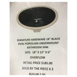 Oval Porcelain Undermount Bathroom Sink x2