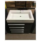 Gray vanity with vanity top