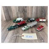 Qty 9 ERTL 1/64th Scale; 4 Pickups, GN Trailer; Li