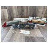 3-1/64th ERTL Semi Trailers; Grain Trailer, Livest