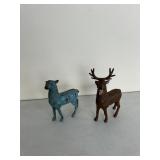 Qty 2 Cast Iron Deer Banks 1/Buck, 1/Doe