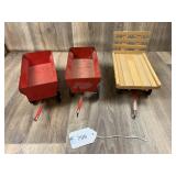 Qty. 3, Grain Wagons and Bale Wagon, True-Scale, 1
