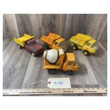 Qty 4 Tonkas; 3 Dump Trucks and Cement Mixer