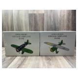 Qty 2 John Deere Airplane Banks