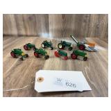 Qty. 9, John Deere Tractors, Metal, 1/64 Scale