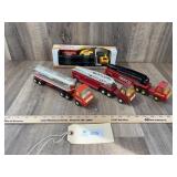 Qty 4 Tonkas; 2 Metal Ladder Trucks, Plastic Gulf