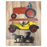 Qty 3 Aluminum Wall Hangers; Horse and Buggy, Trac