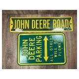 Qty 2 Metal John Deere Signs