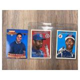 Qty 3 Baseball Cards; Sammy Sosa, Kenny Lofton, Mi