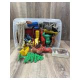 Toy Farm Animals, Barnyard Fence, People