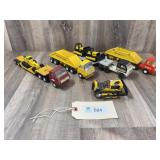 Qty 5 Tonkas; 2 Bottom dump, 2 Low Boy trucks and