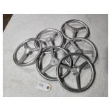 Qty 6 Rough Cast Pedal Tractor Steering Wheels