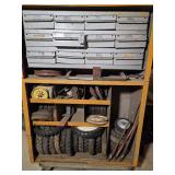 Rolling Cabinet w/ pedal tractor tires and hubs, b