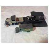 Qty 3; Model T, Die Cast Car, Die Cast Bank