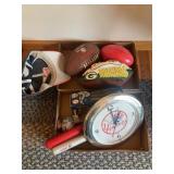 Yankeees Clock, Bats, Footballs, Cap