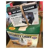 Security Light and Wen Wet Wheel Machine