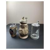 Qty 3 Steins
